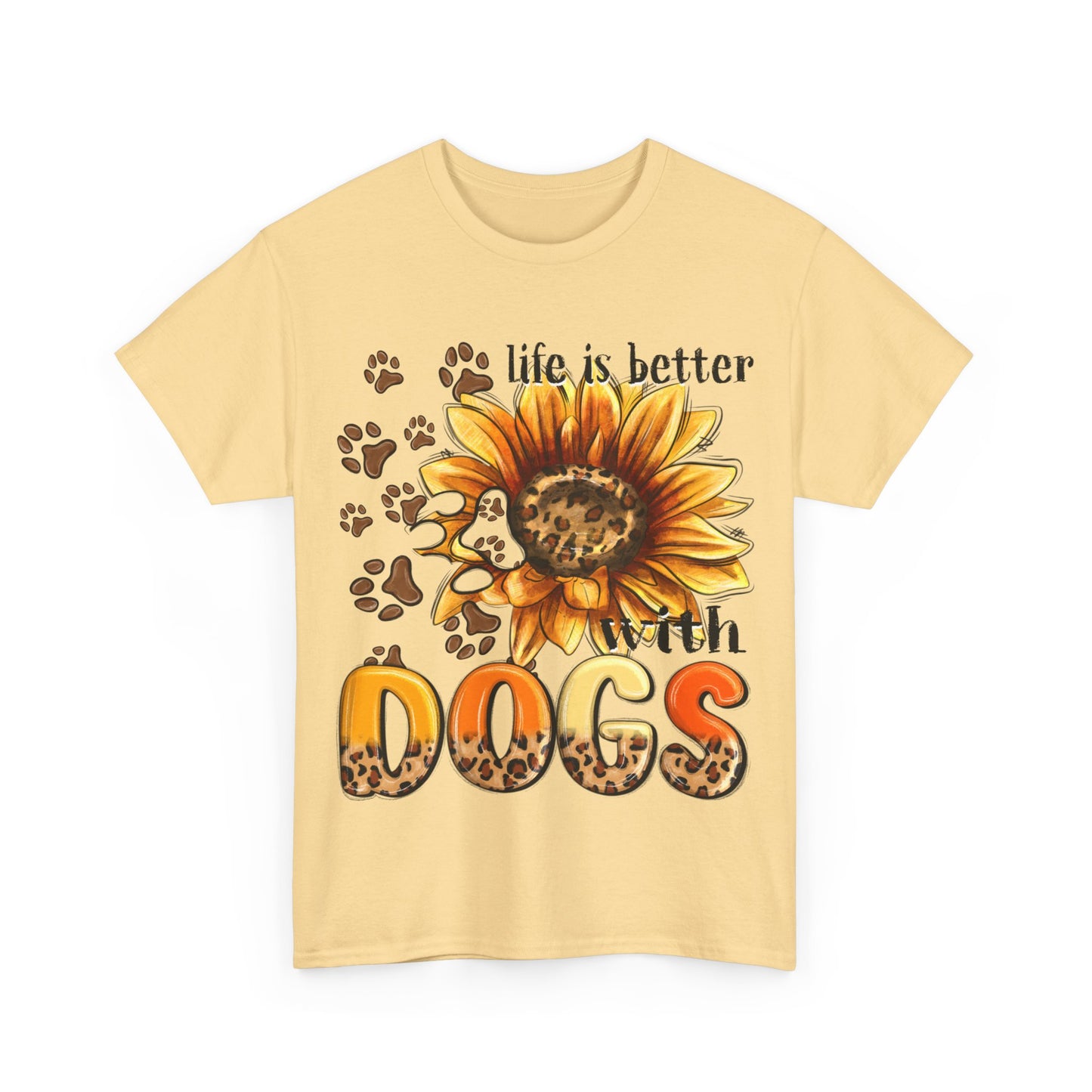 Life Is Better With Dogs Unisex Heavy Cotton Tee