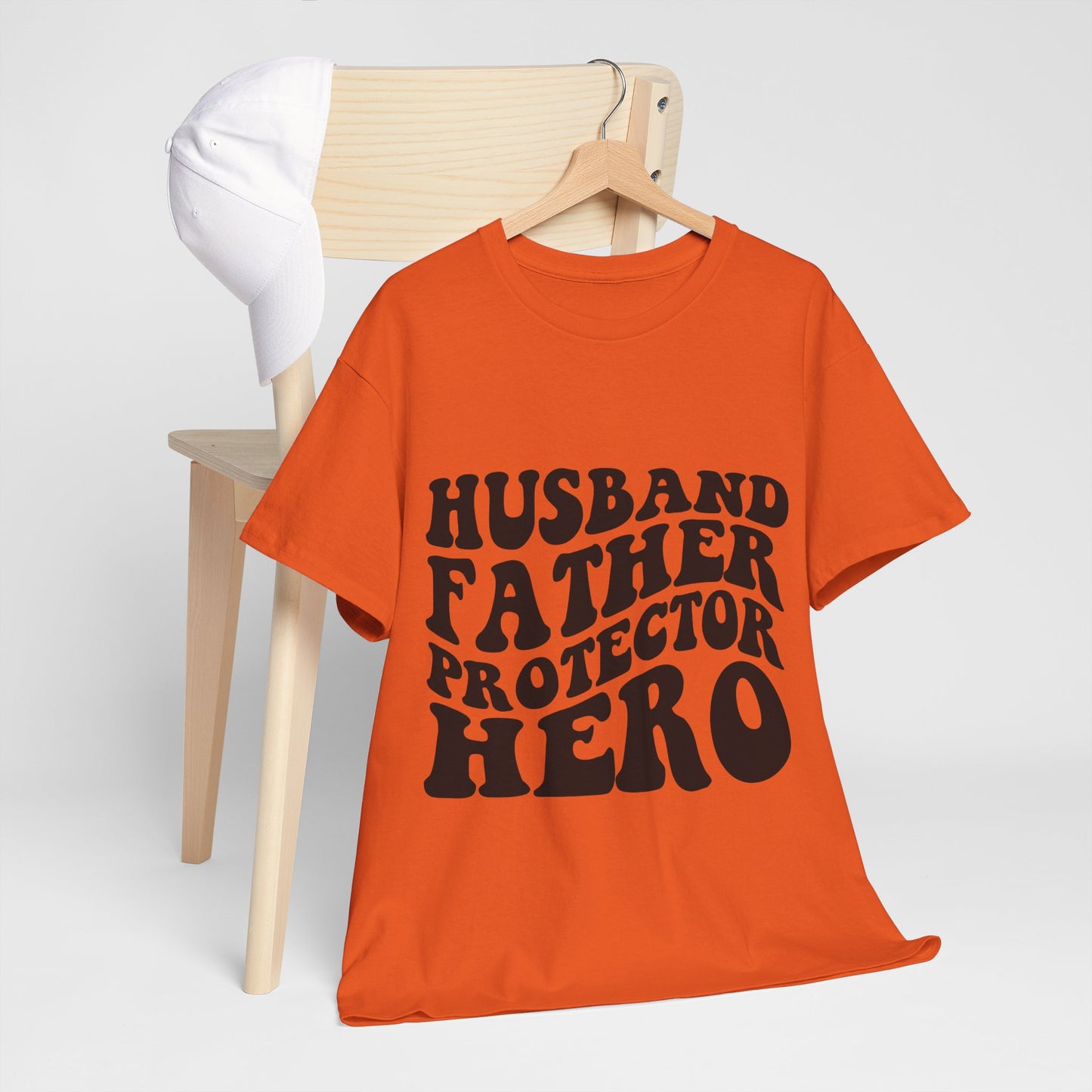 Husband Father Protector Hero Unisex Heavy Cotton Tee