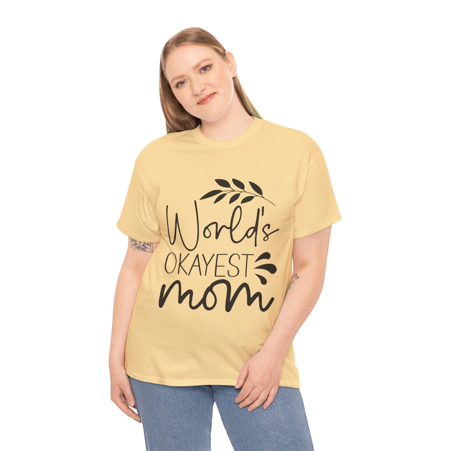 World's Okayest Mom Unisex Heavy Cotton Tee