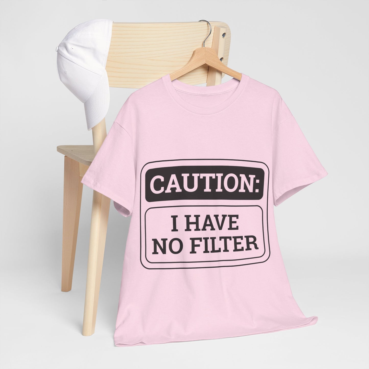 Caution I Have No Filter Unisex Heavy Cotton Tee