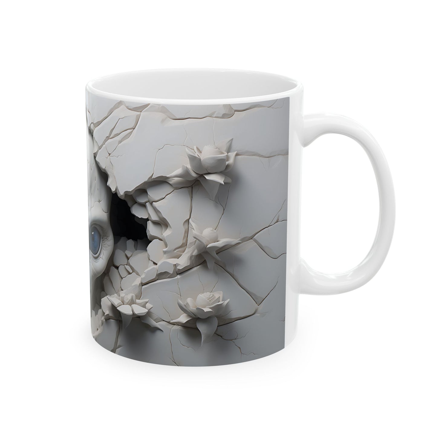 Alien in Wall Ceramic Mug, (11oz, 15oz)