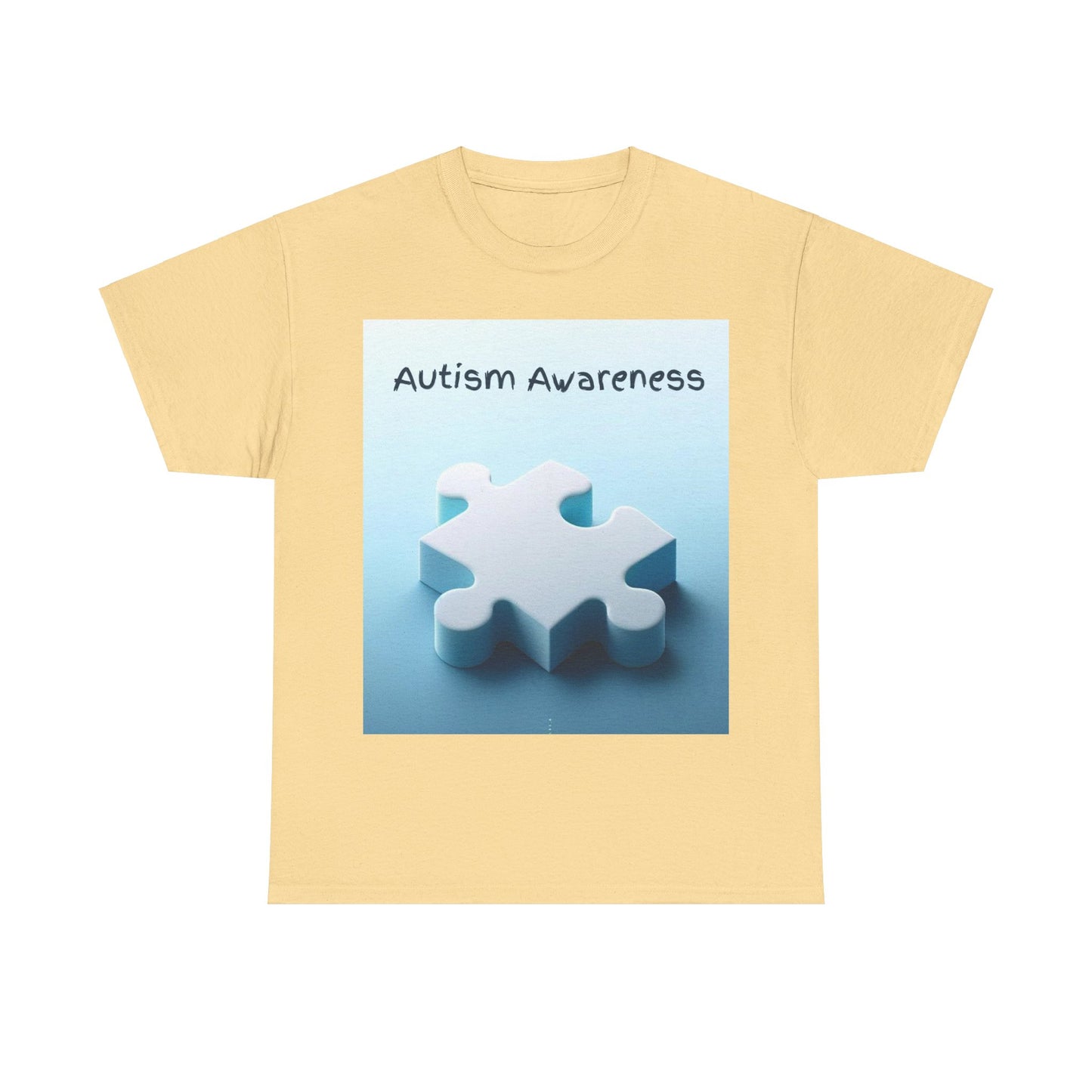 Autism Awareness Puzzle Piece Unisex Heavy Cotton Tee