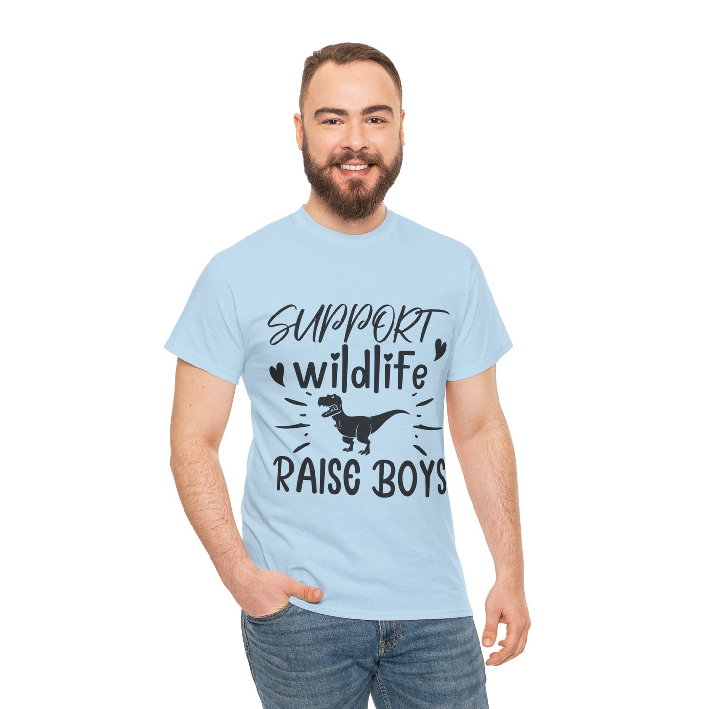 Support Wildlife Raise Boys Unisex Heavy Cotton Tee