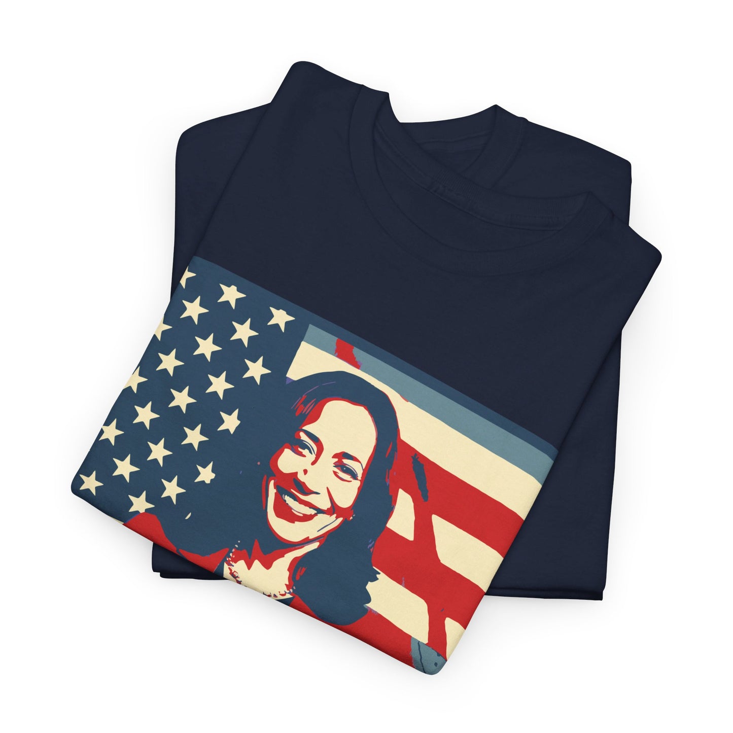 Kamala Harris American Flag Unisex Heavy Cotton Tee