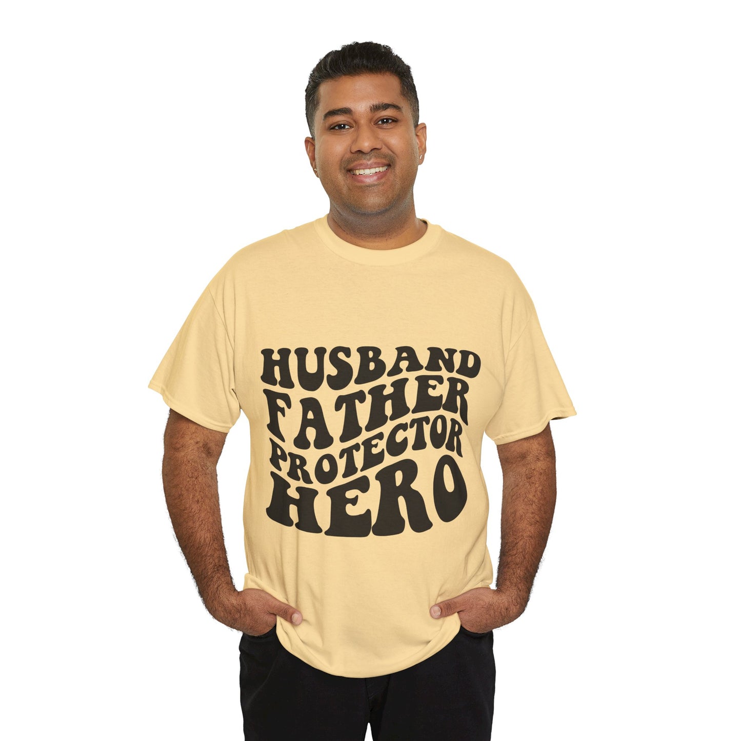 Husband Father Protector Hero Unisex Heavy Cotton Tee