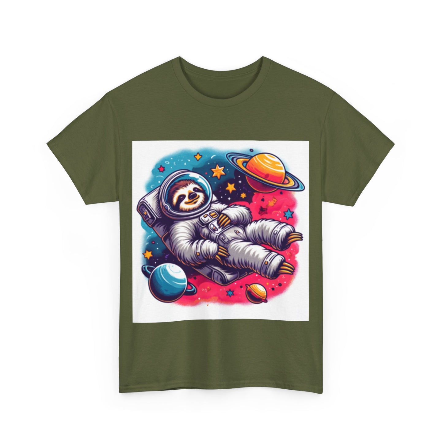 Sloth In Space Unisex Heavy Cotton Tee