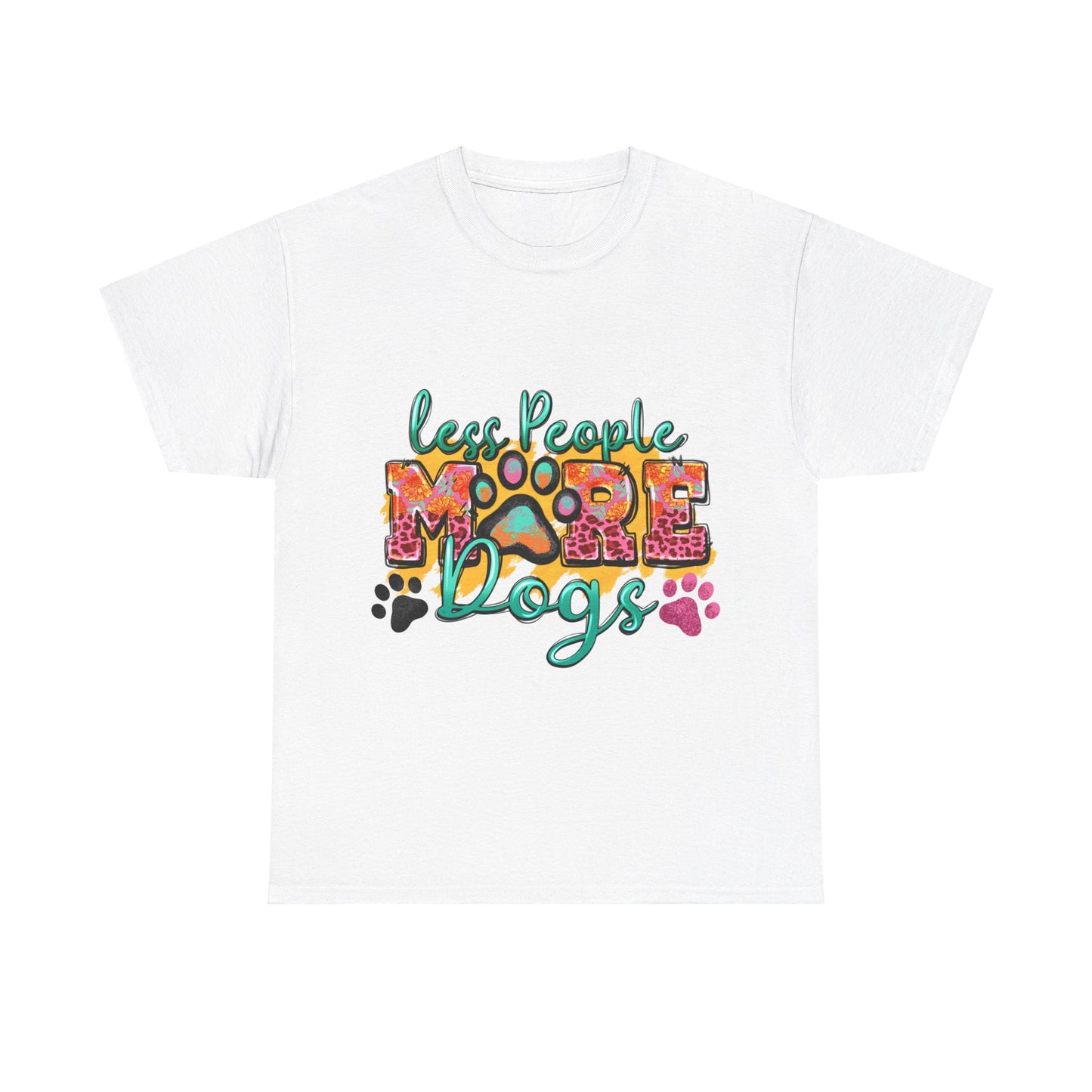 Less People More Dogs Unisex Heavy Cotton Tee