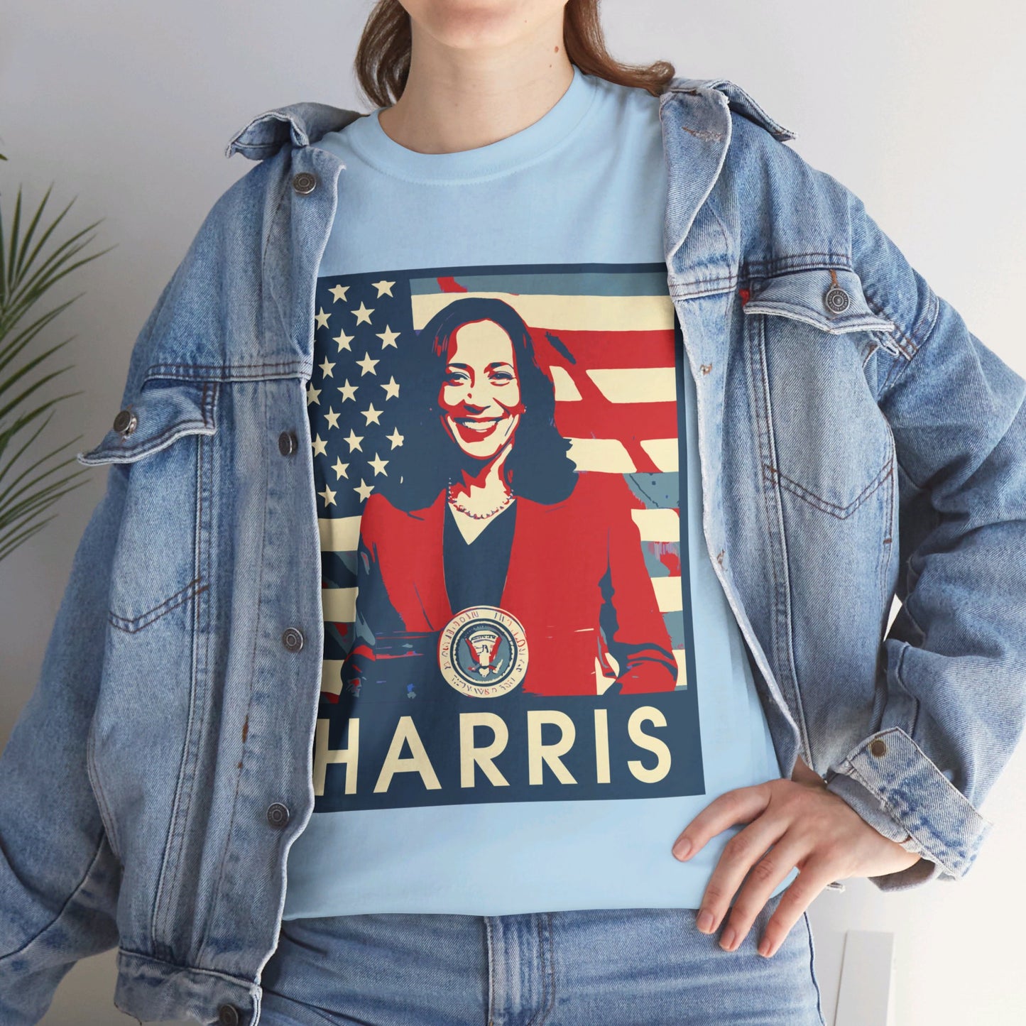 Kamala Harris American Flag Unisex Heavy Cotton Tee