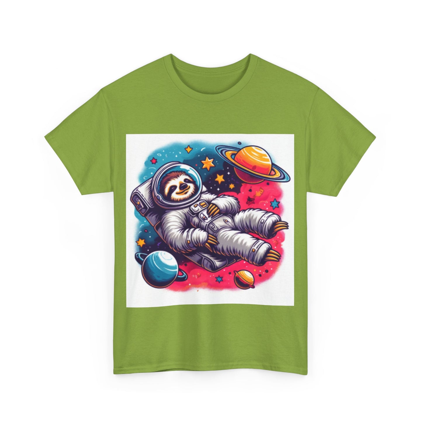 Sloth In Space Unisex Heavy Cotton Tee