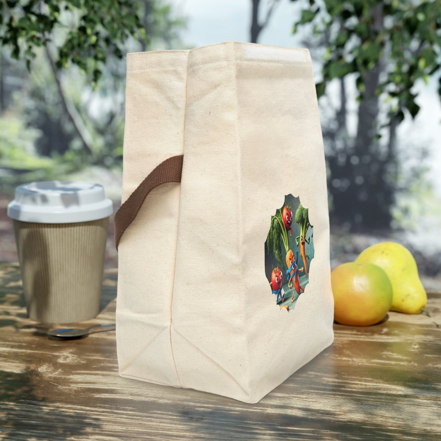 Fighting Veggies Canvas Lunch Bag With Strap