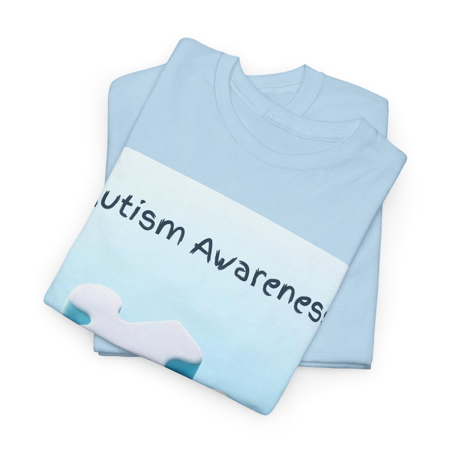 Autism Awareness Puzzle Piece Unisex Heavy Cotton Tee