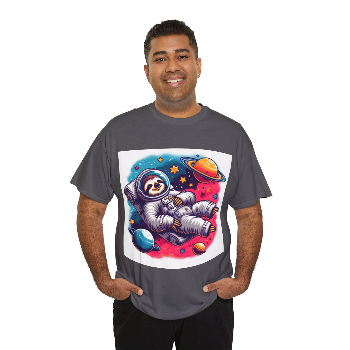 Sloth In Space Unisex Heavy Cotton Tee