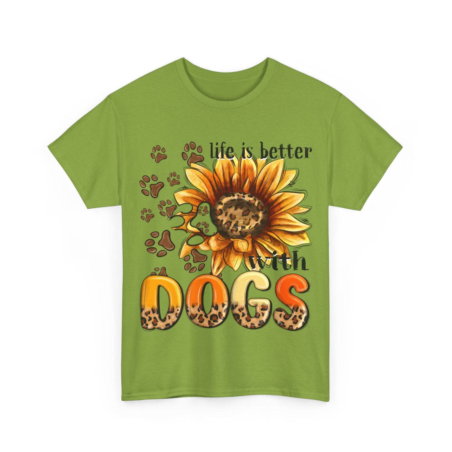 Life Is Better With Dogs Unisex Heavy Cotton Tee