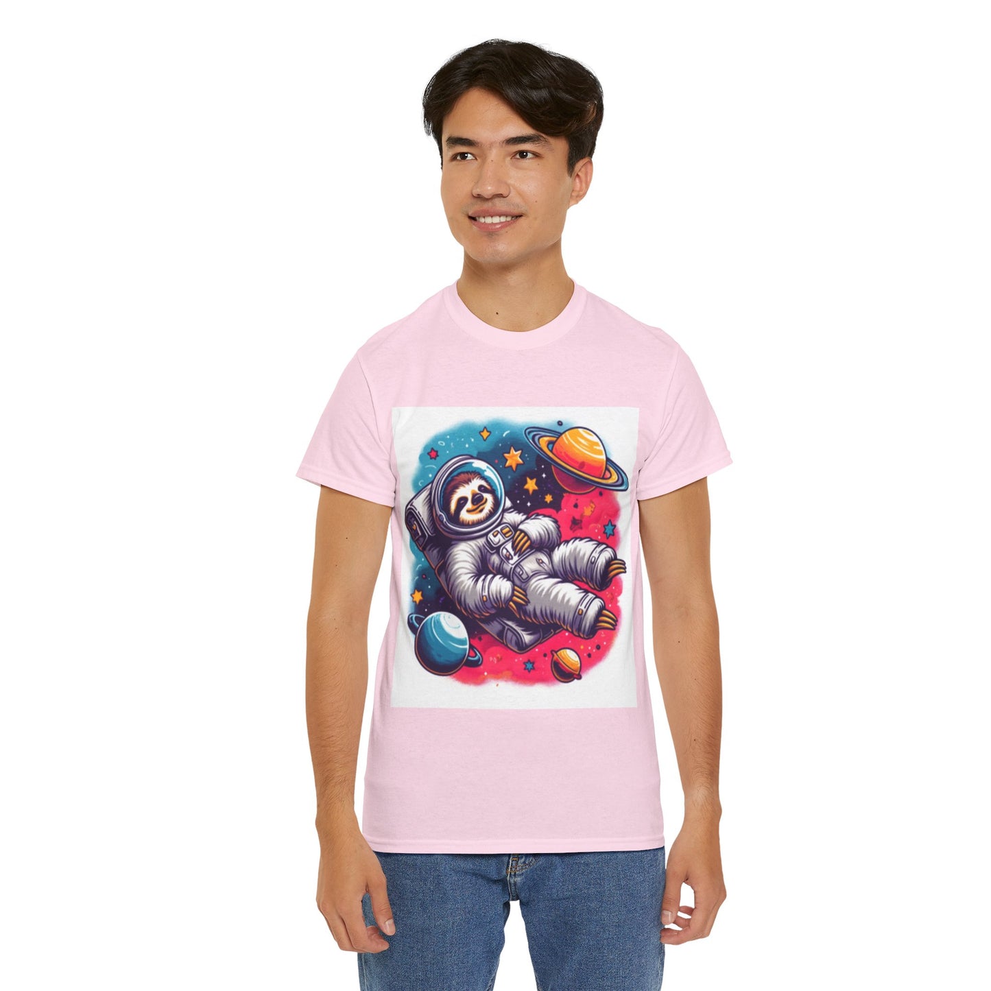 Sloth In Space Unisex Heavy Cotton Tee