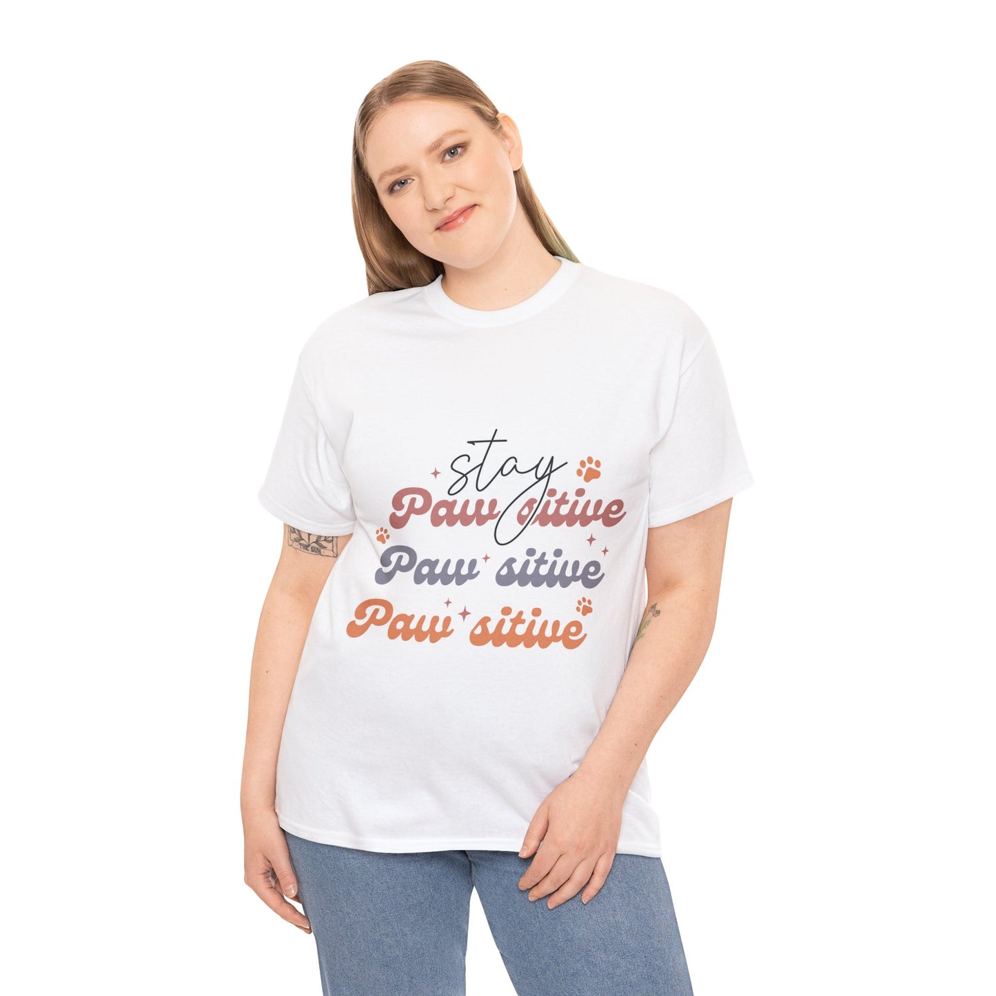 Stay Paw Sitive Unisex Heavy Cotton Tee