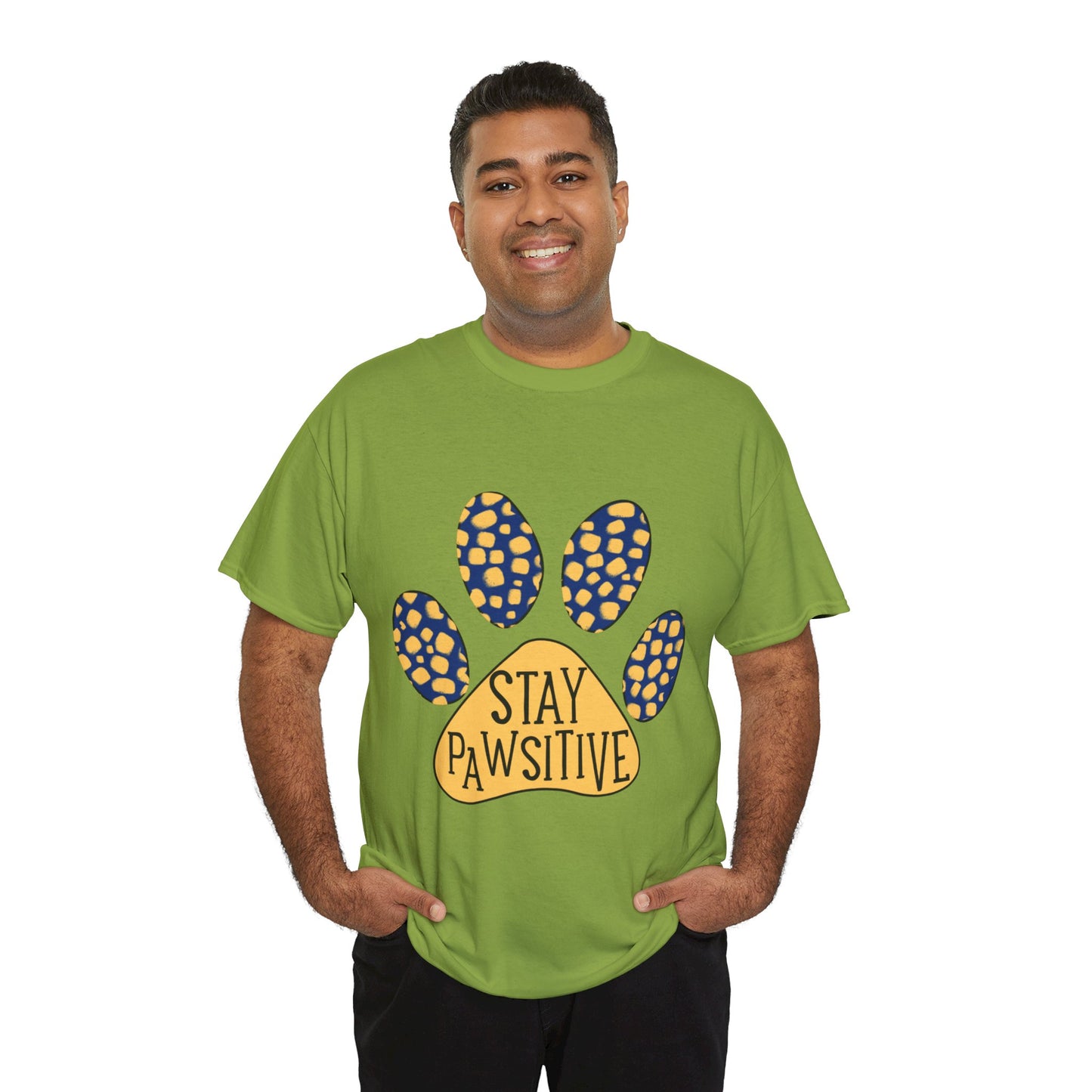 Stay Pawsitive Unisex Heavy Cotton Tee