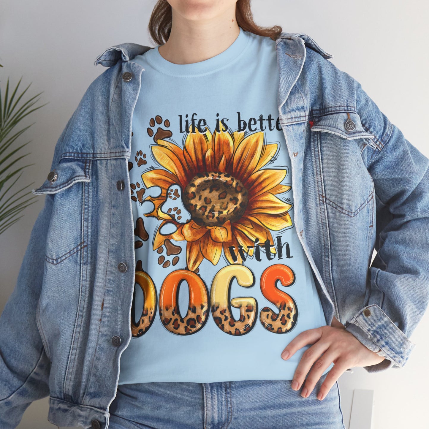 Life Is Better With Dogs Unisex Heavy Cotton Tee