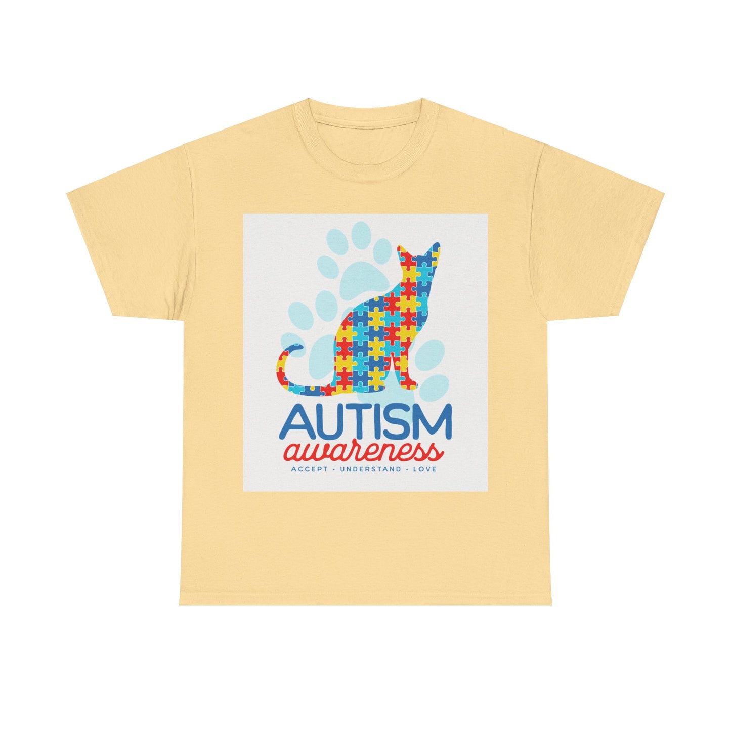 Autism Awareness Cat Unisex Heavy Cotton Tee