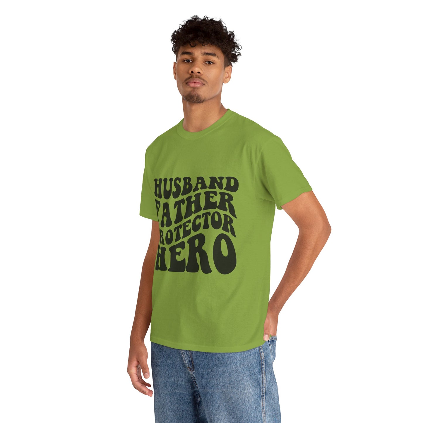 Husband Father Protector Hero Unisex Heavy Cotton Tee