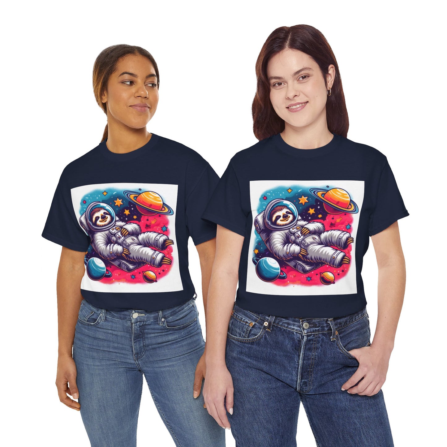 Sloth In Space Unisex Heavy Cotton Tee