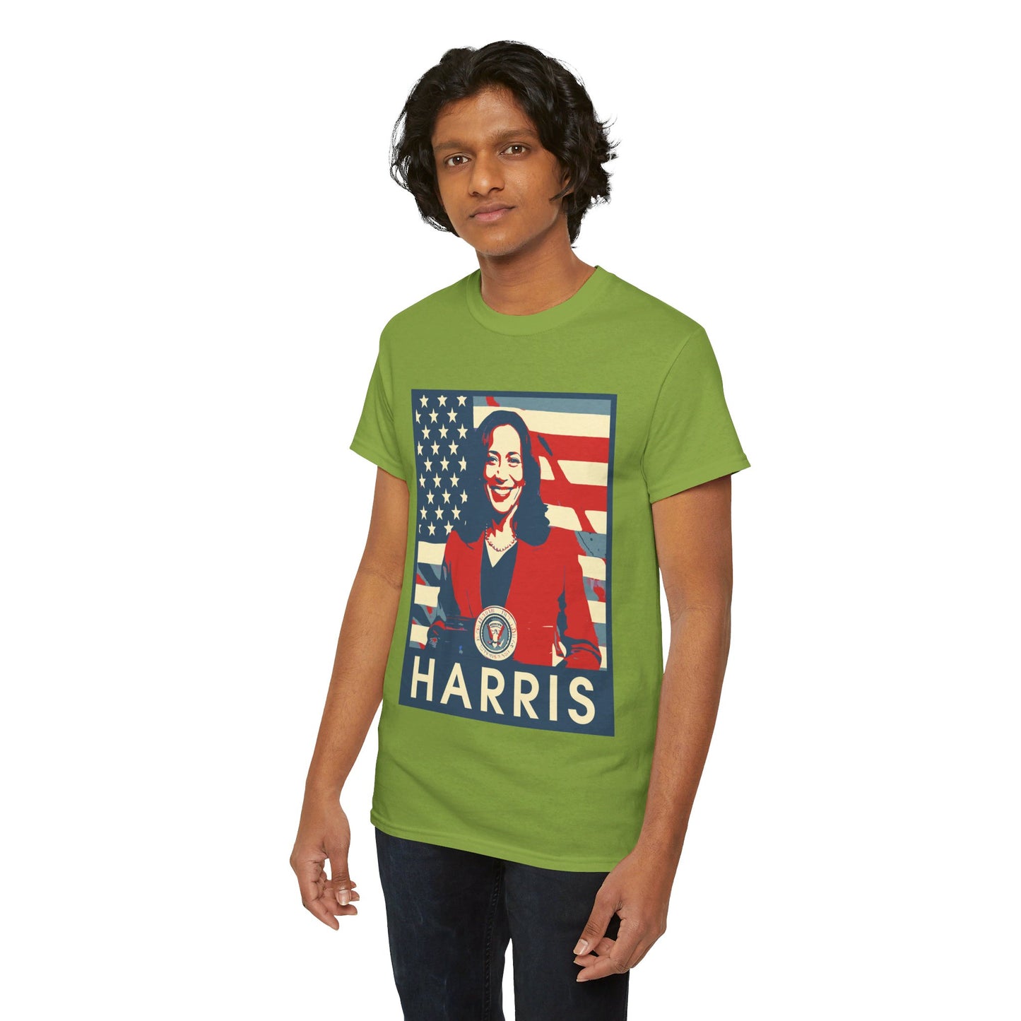 Kamala Harris American Flag Unisex Heavy Cotton Tee