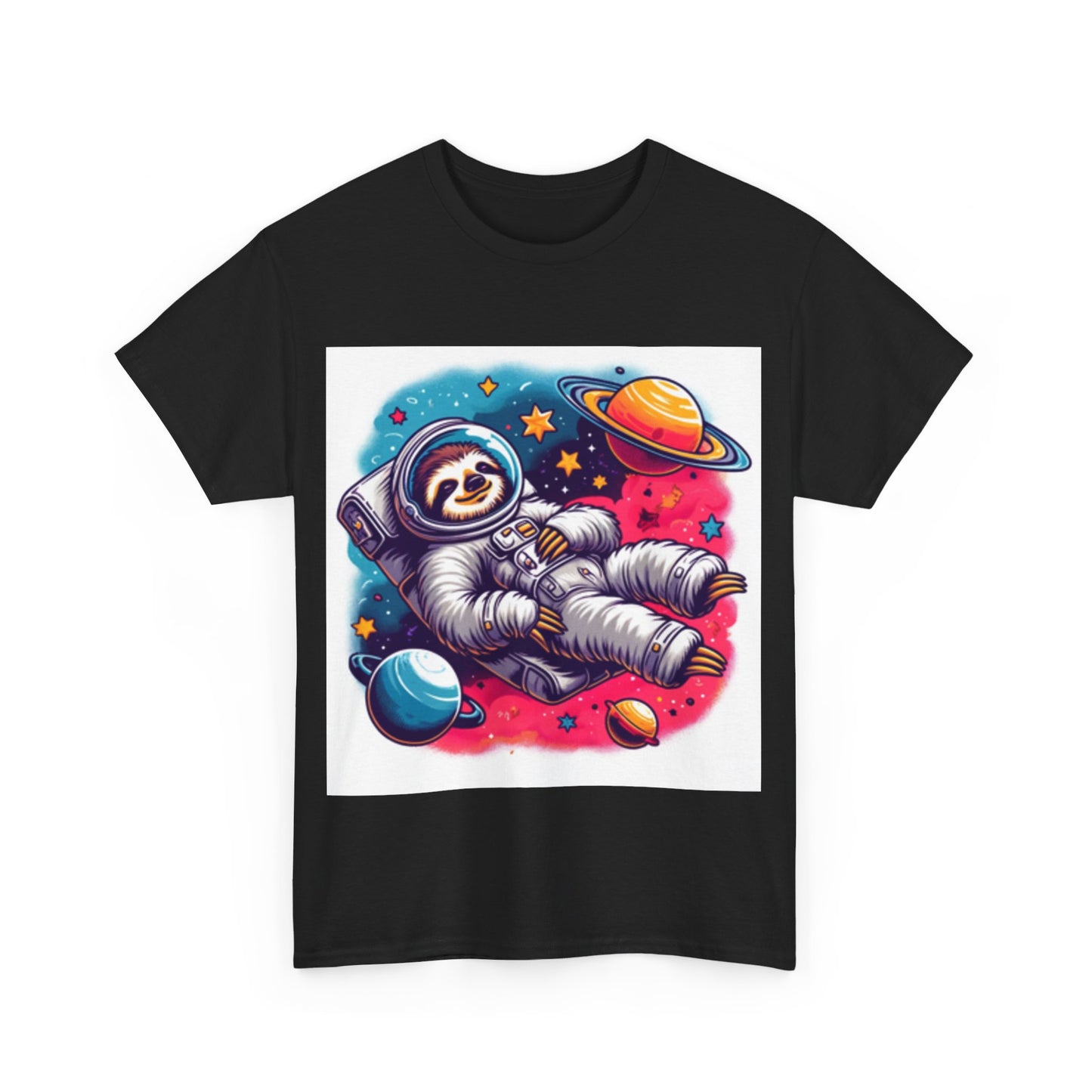 Sloth In Space Unisex Heavy Cotton Tee