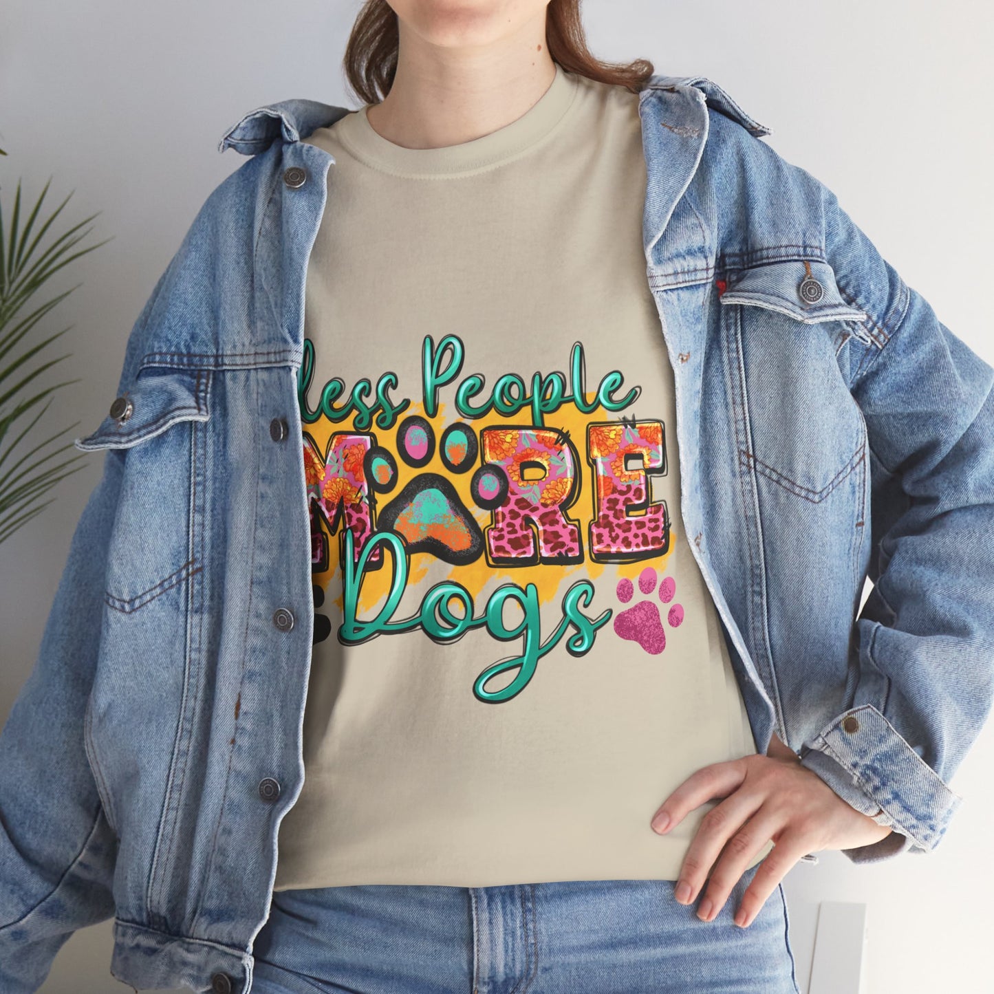 Less People More Dogs Unisex Heavy Cotton Tee