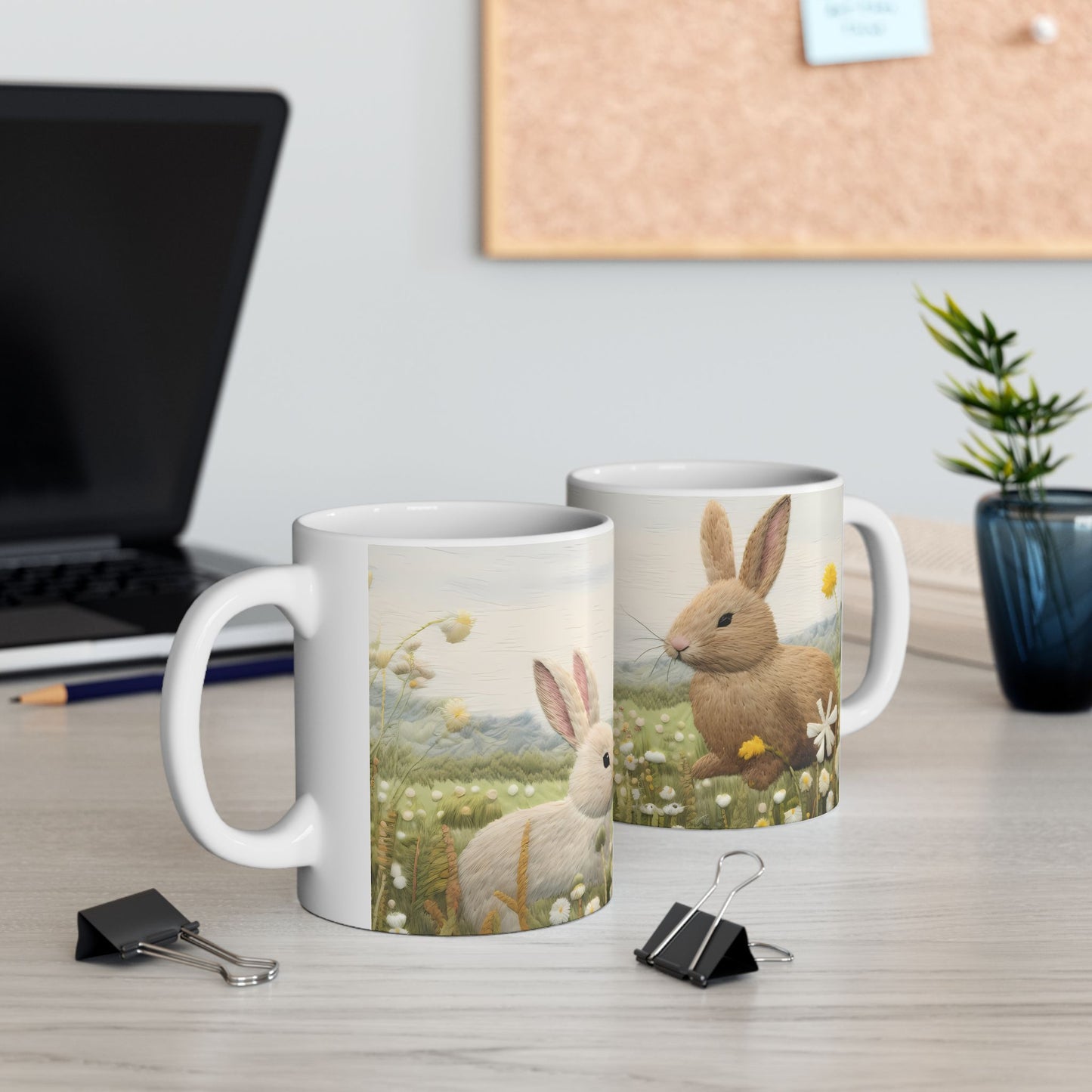 Spring Bunnies Ceramic Mug, (11oz, 15oz)