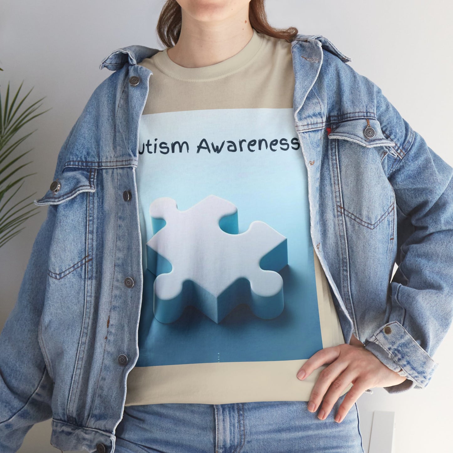 Autism Awareness Puzzle Piece Unisex Heavy Cotton Tee