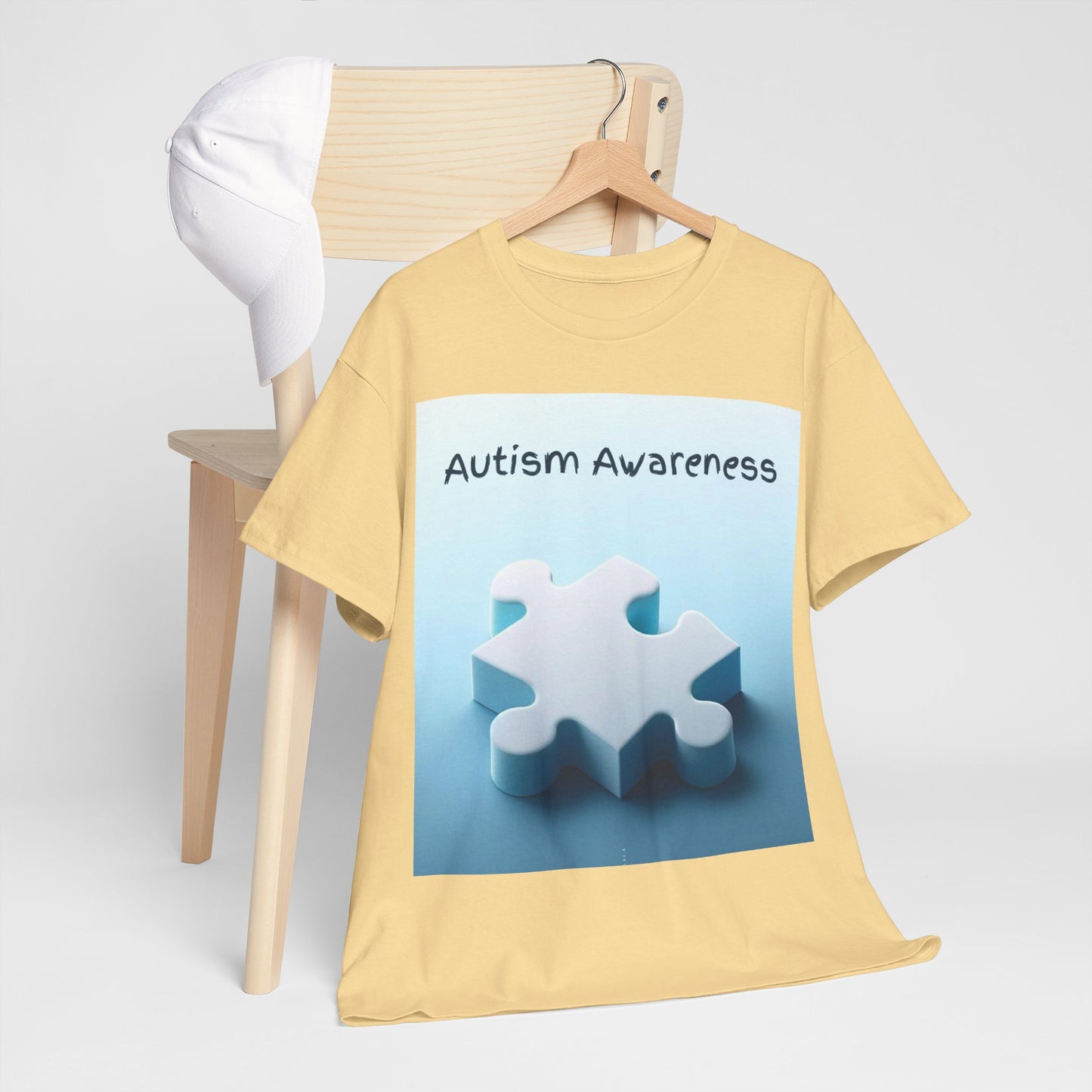 Autism Awareness Puzzle Piece Unisex Heavy Cotton Tee