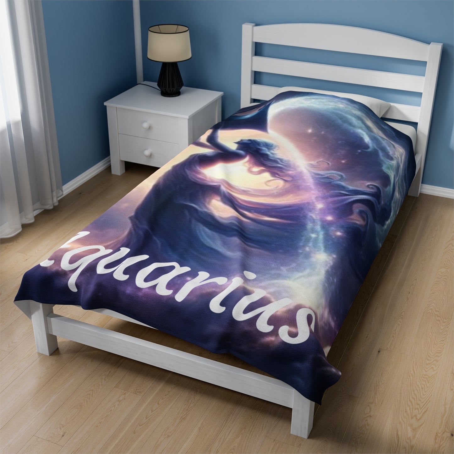 Aquarius Zodiac Sign Velveteen Plush Blanket