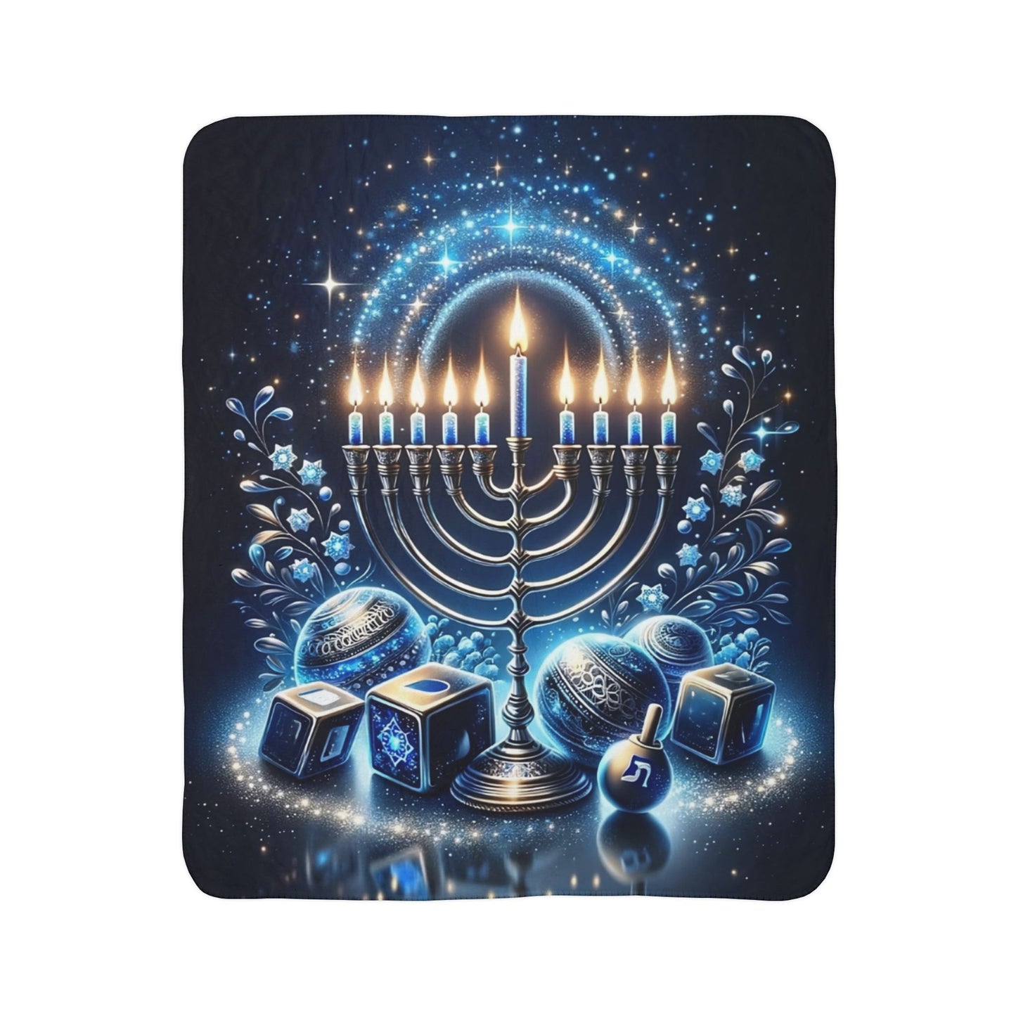 Hanukkah Fleece Sherpa Blanket