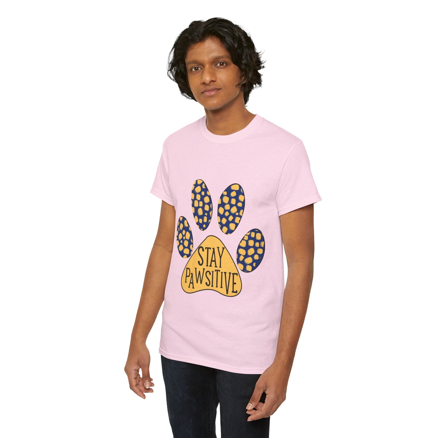 Stay Pawsitive Unisex Heavy Cotton Tee