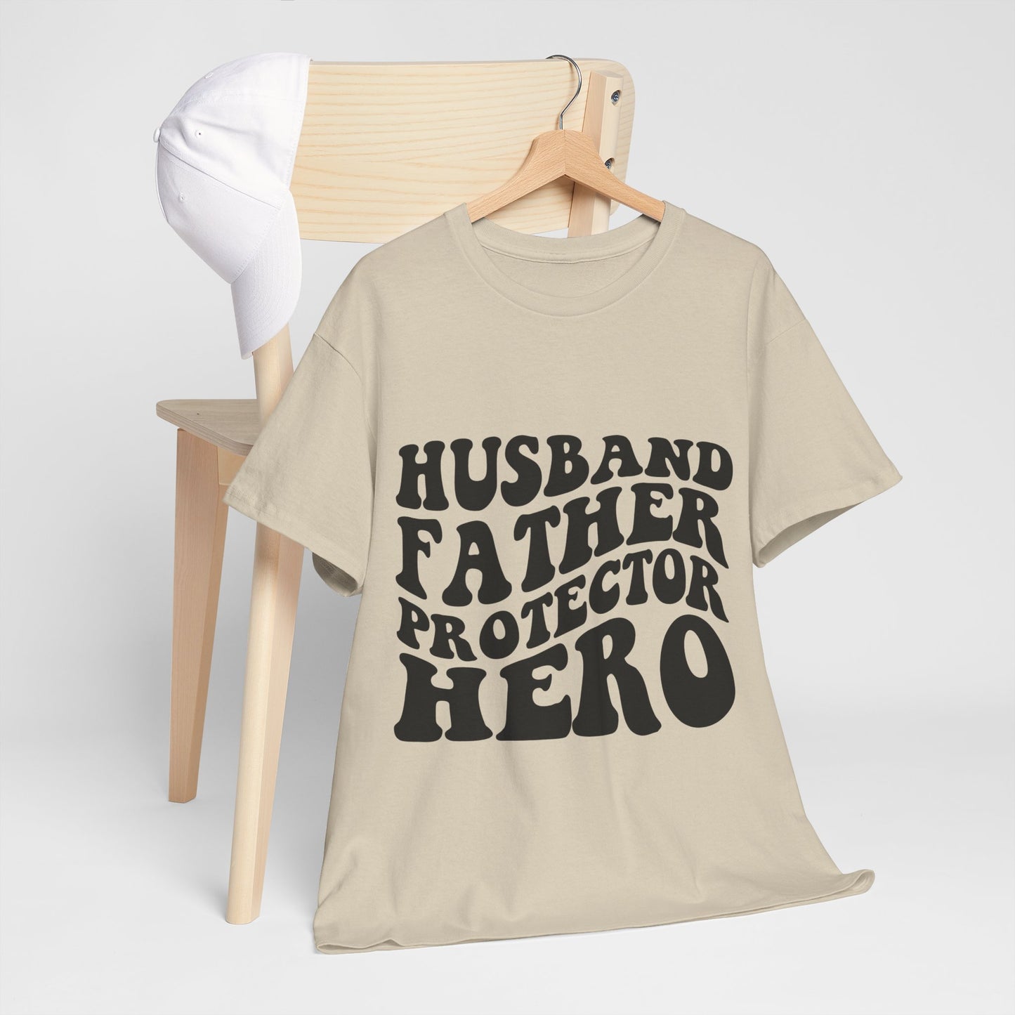 Husband Father Protector Hero Unisex Heavy Cotton Tee