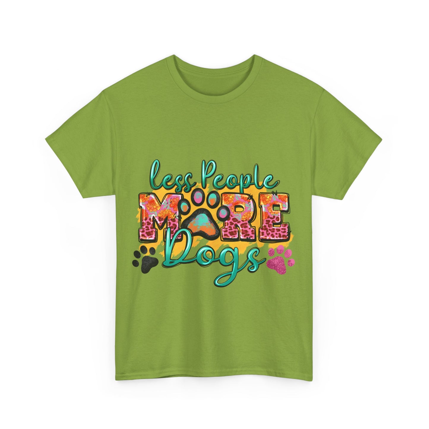 Less People More Dogs Unisex Heavy Cotton Tee