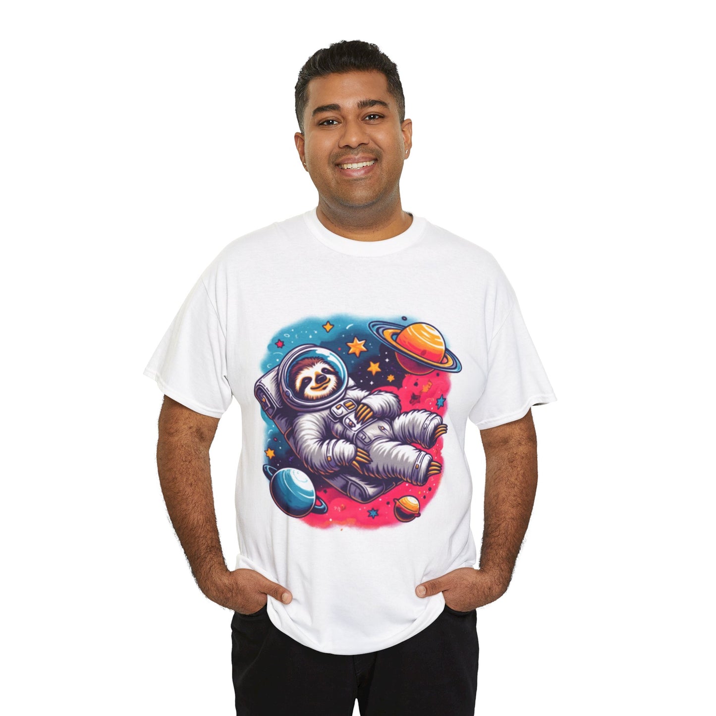 Sloth In Space Unisex Heavy Cotton Tee