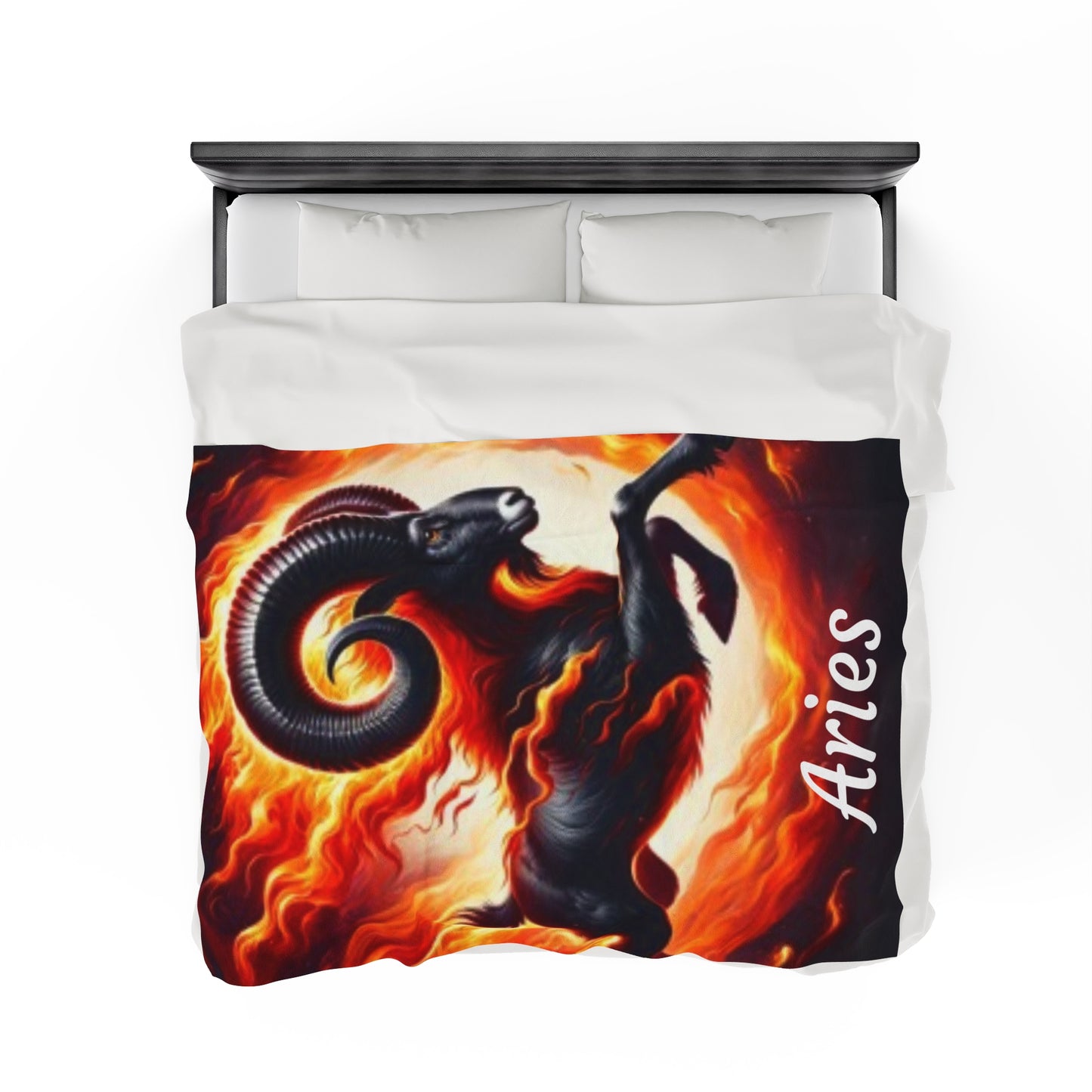 Aries Zodiac Sign Velveteen Plush Blanket