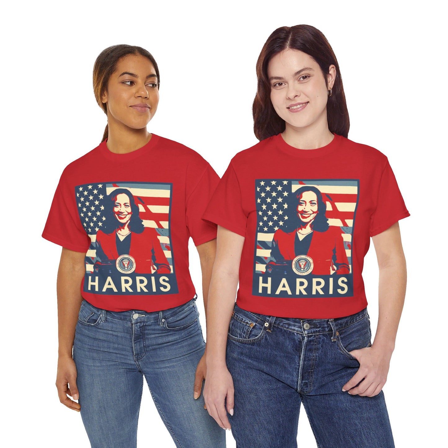 Kamala Harris American Flag Unisex Heavy Cotton Tee