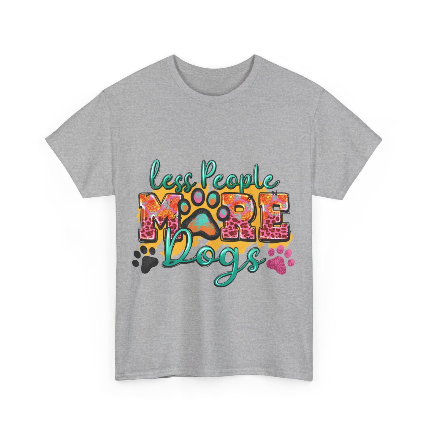 Less People More Dogs Unisex Heavy Cotton Tee