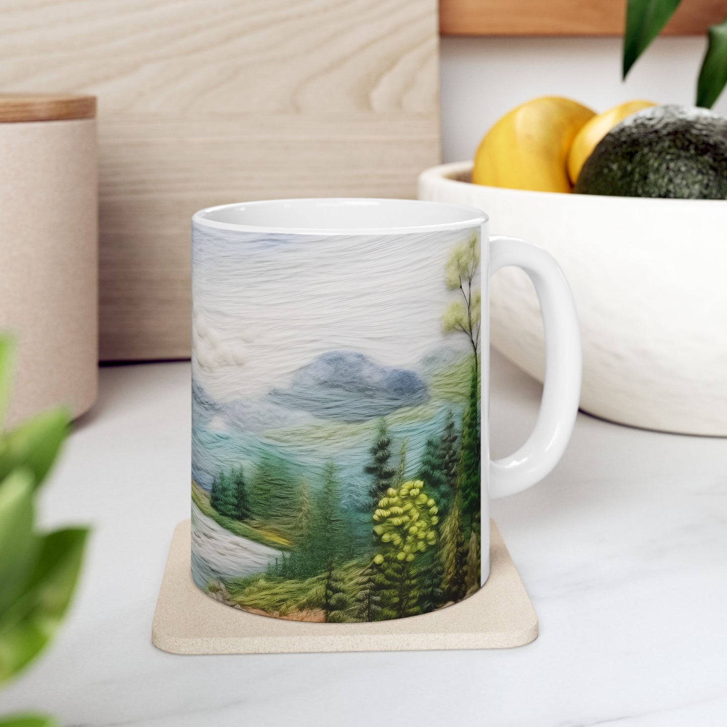 Mountain View Ceramic Mug, (11oz, 15oz)