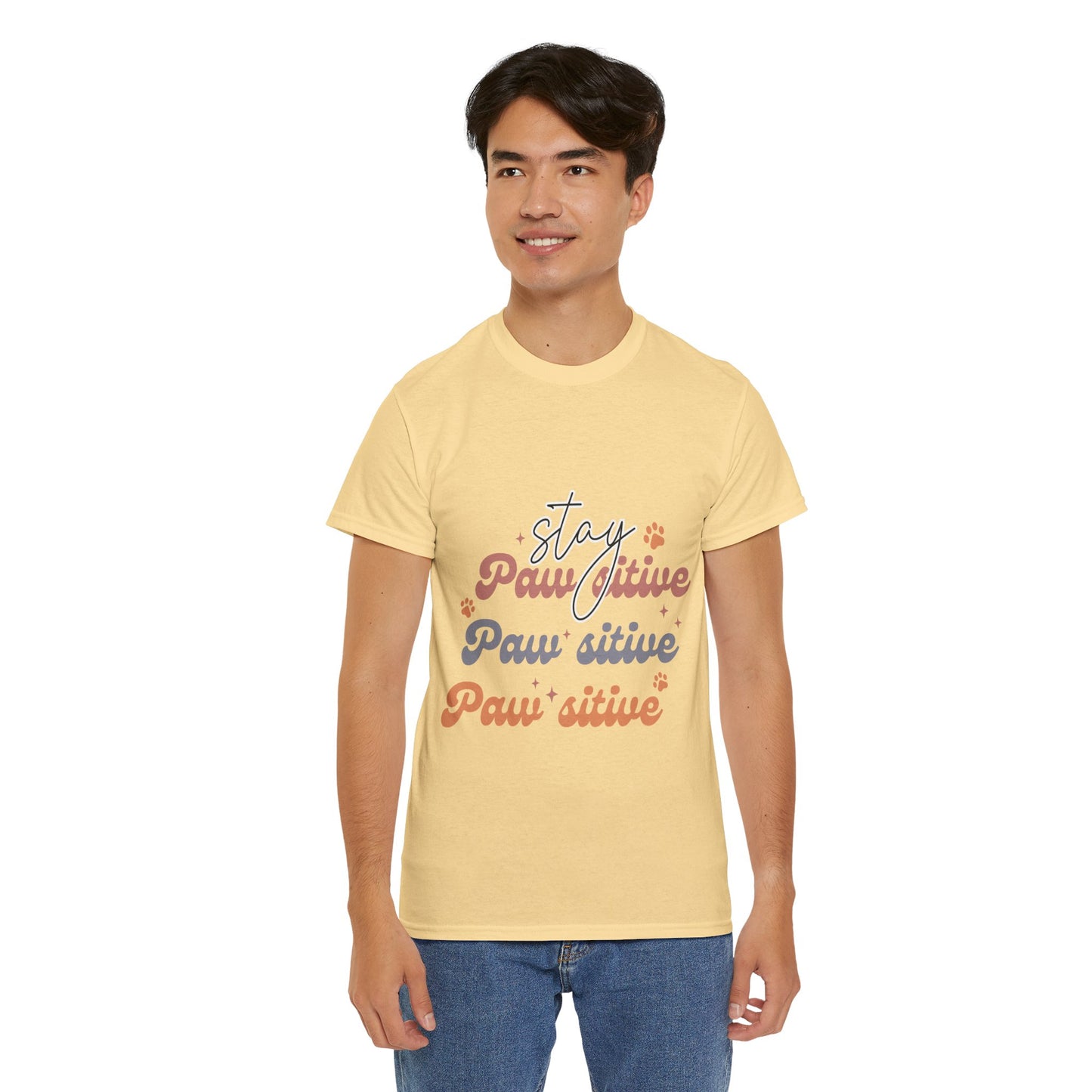 Stay Paw Sitive Unisex Heavy Cotton Tee