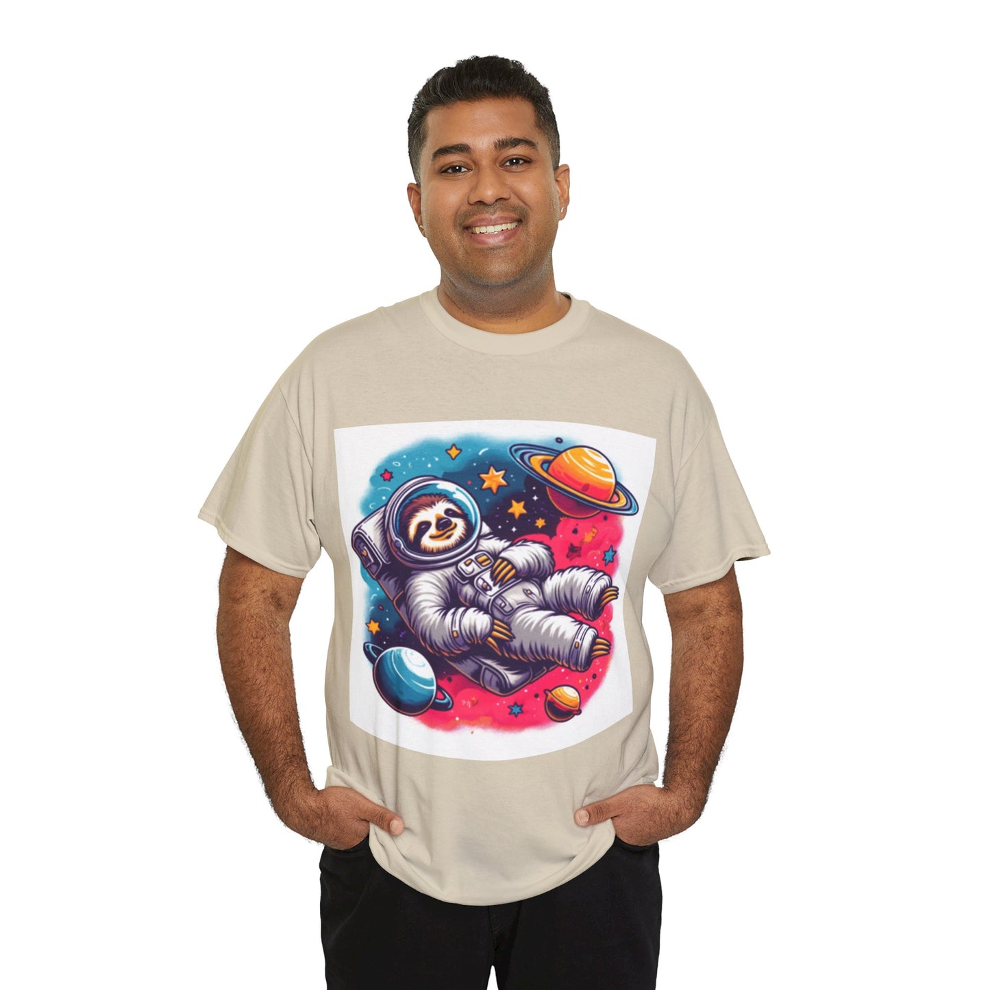 Sloth In Space Unisex Heavy Cotton Tee