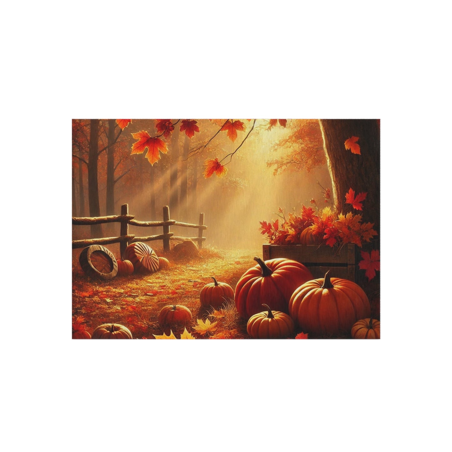 Autumn Fall Pumpkin Outdoor Rug