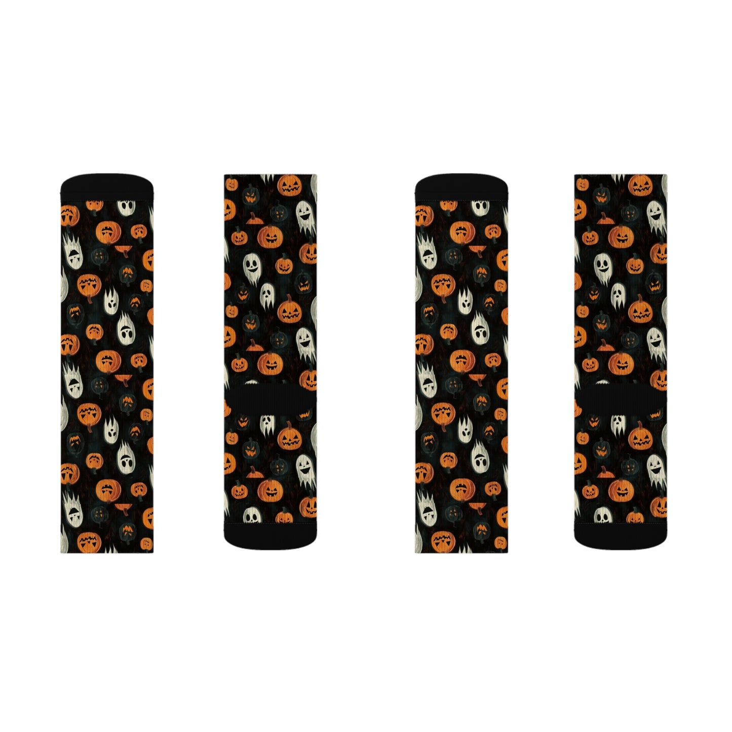 Pumpkin and Ghosts Halloween Socks Sublimation Socks