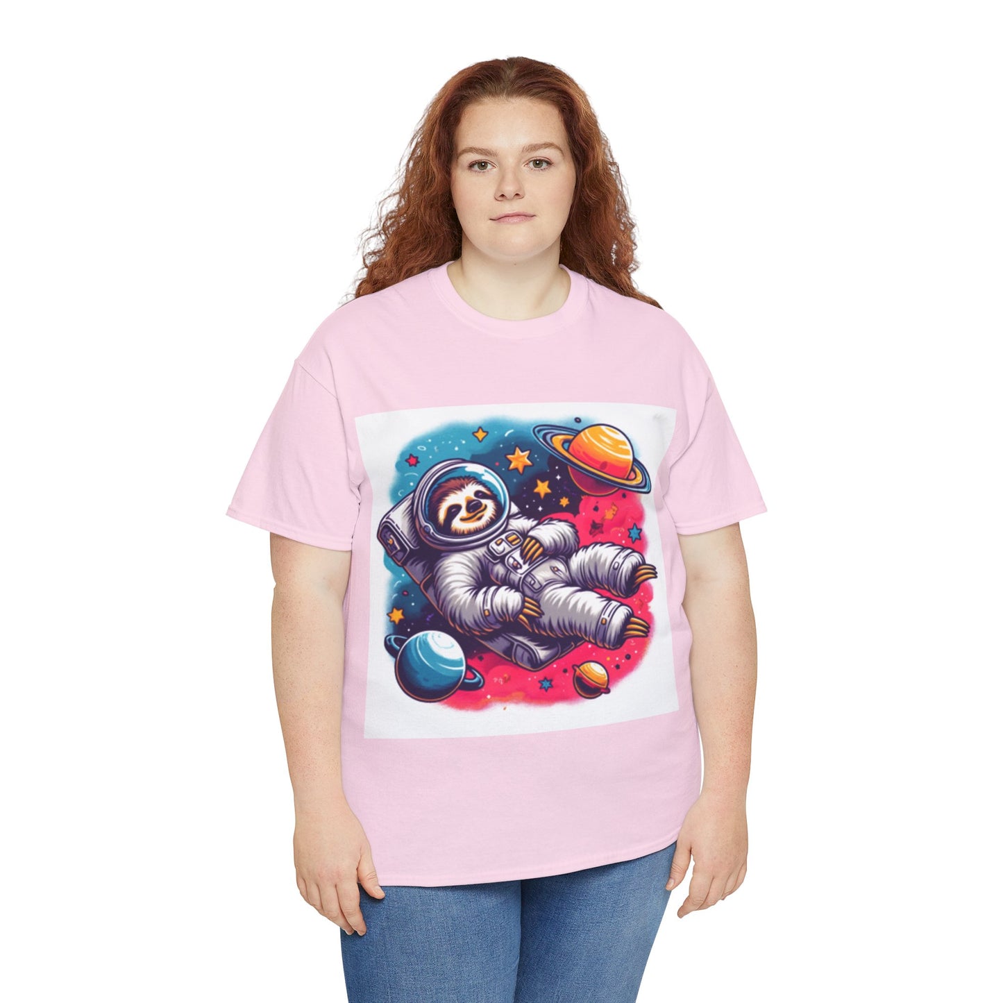 Sloth In Space Unisex Heavy Cotton Tee