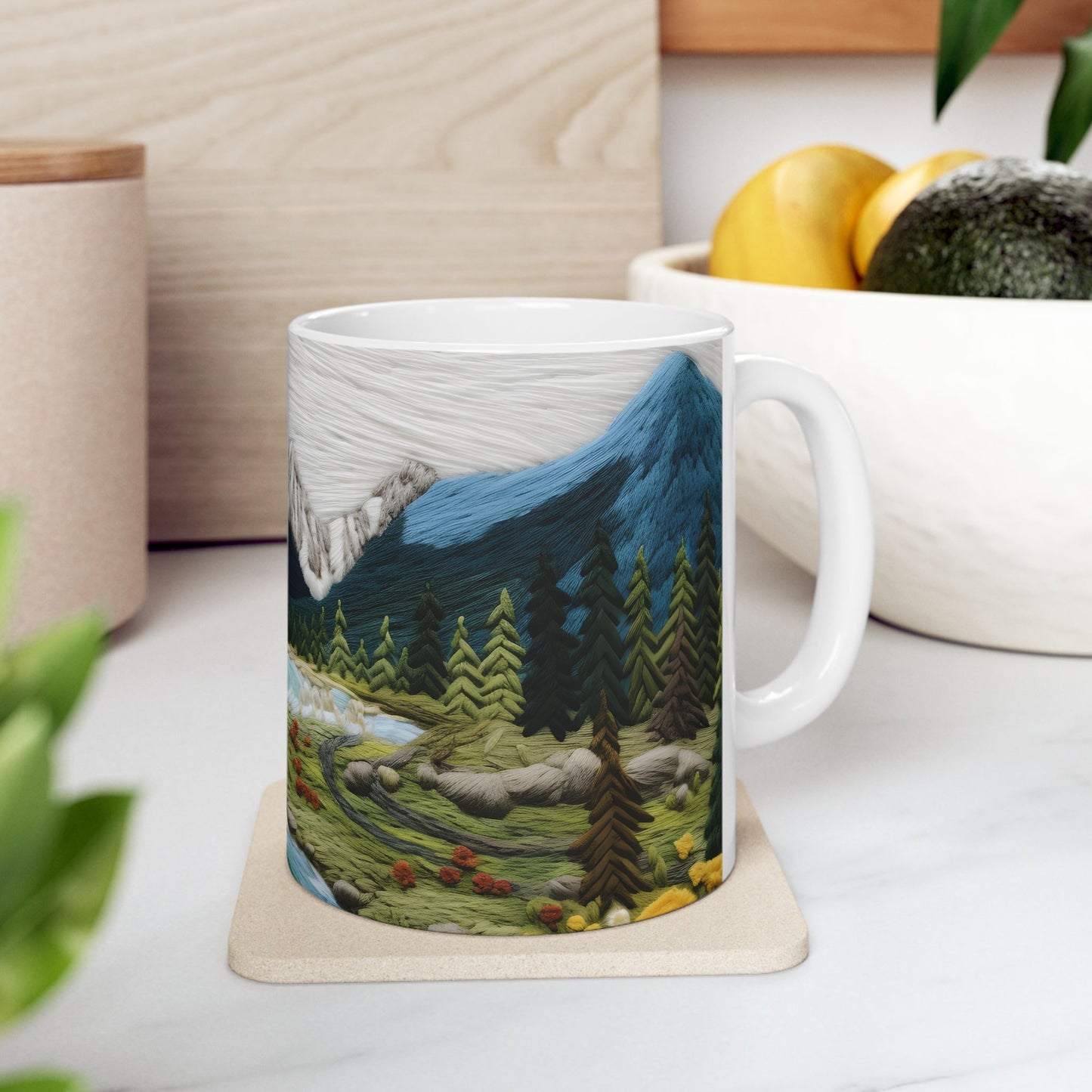 Mountain Stream Ceramic Mug, (11oz, 15oz)