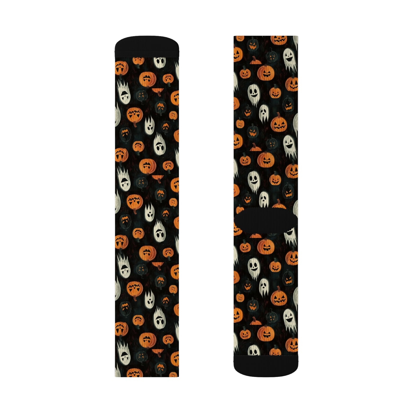 Pumpkin and Ghosts Halloween Socks Sublimation Socks