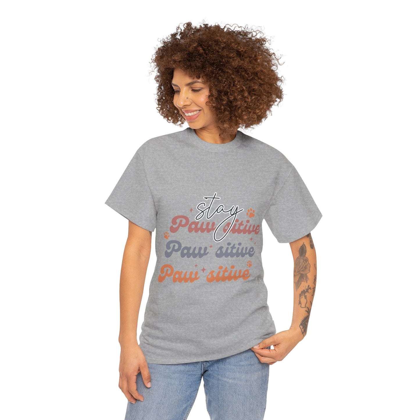 Stay Paw Sitive Unisex Heavy Cotton Tee