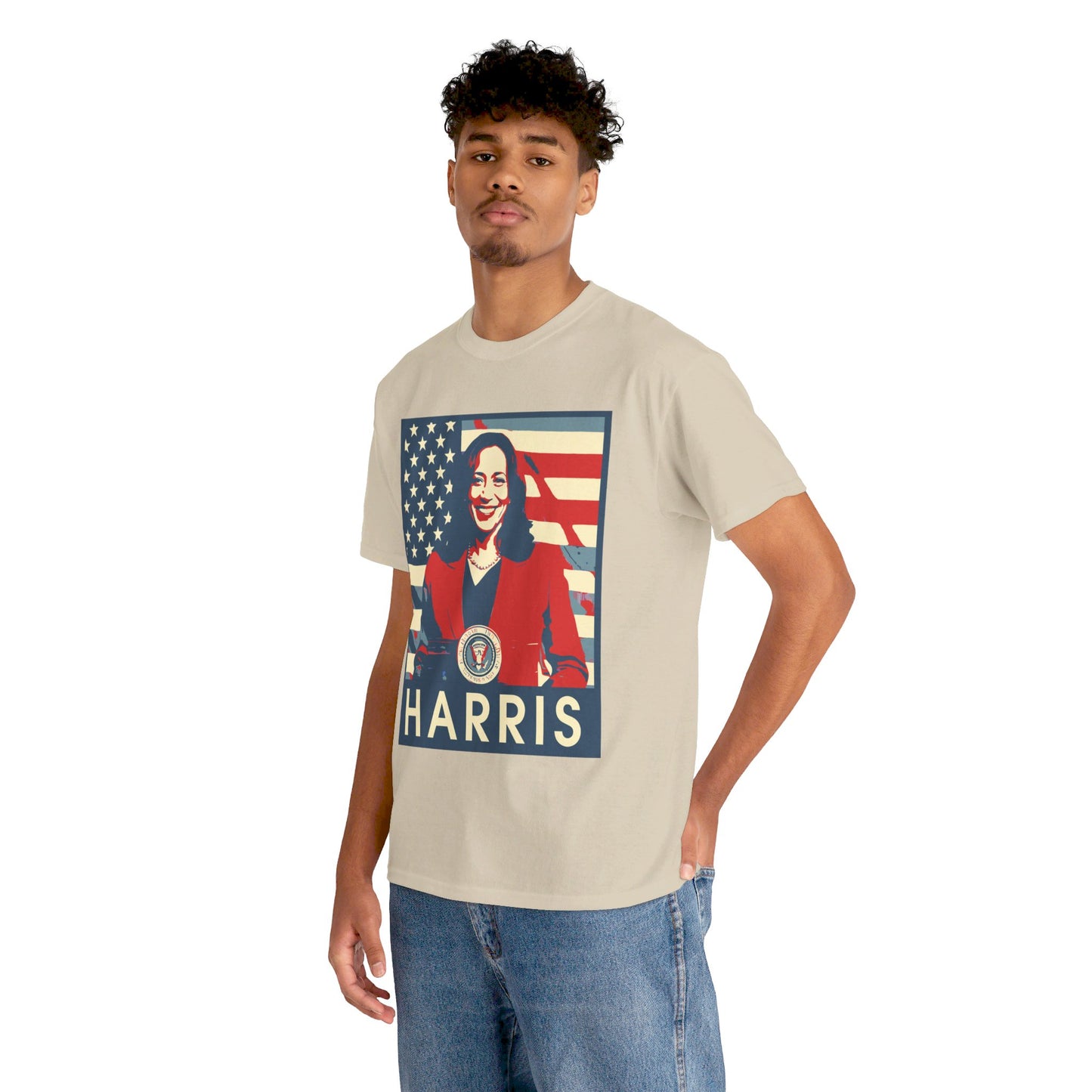 Kamala Harris American Flag Unisex Heavy Cotton Tee