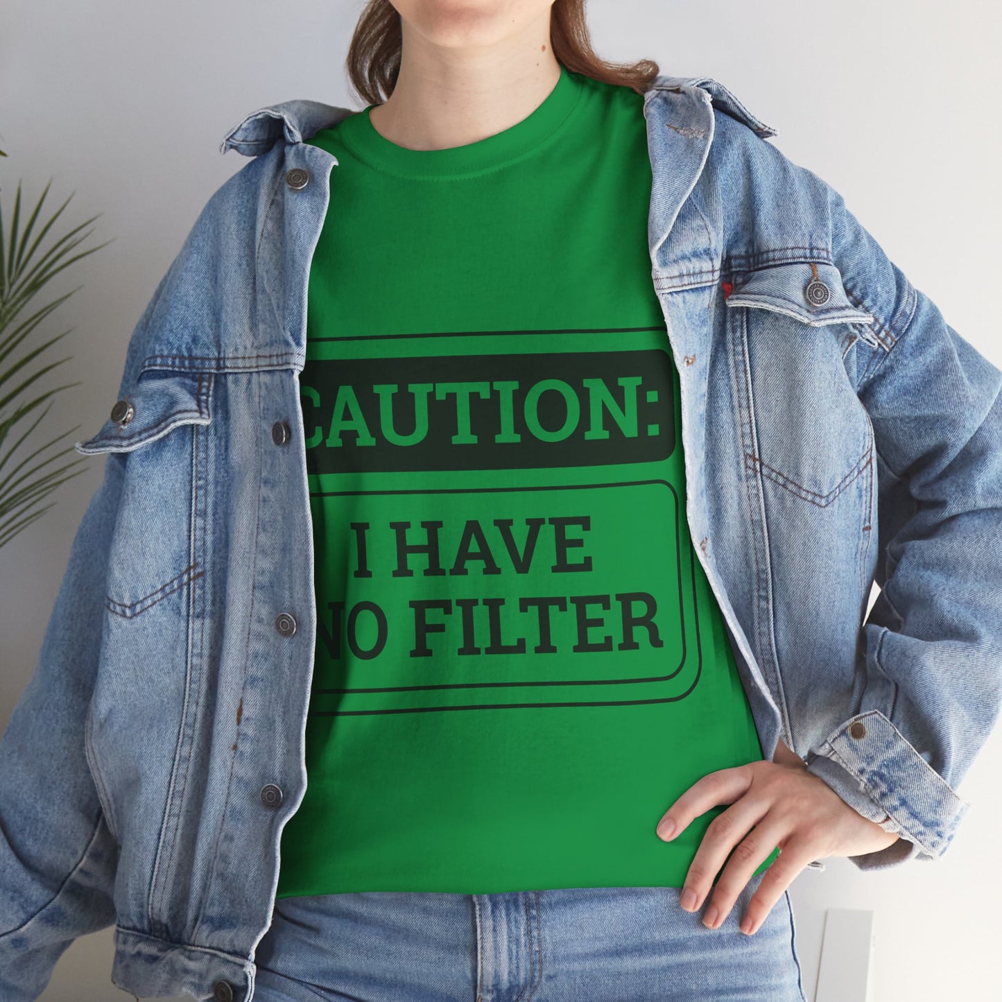 Caution I Have No Filter Unisex Heavy Cotton Tee